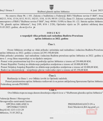 SAOPŠTENJE ZA JAVNOST KLUBA VIJEĆNIKA SDA JABLANICA