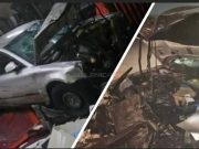 (FOTO)Vozač izgubio kontrolu pa u Novu godinu “uletio” autom u prepun kafić