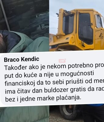 Braco Kendić nabavio buldožer te odmah ponudio: “Ako nekome treba probiti put do kuće a nema da plati gratis čitav dan..”