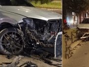 Izgubio kontrolu pa udario u stubove pored ceste: Slupao skupocjenog Mercedesa(FOTO)