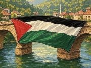 U Konjicu sašili Palestinsku zastavu dugu 20 metara: Danas u 16:00 sati će krasiti Kamenu ćupriju