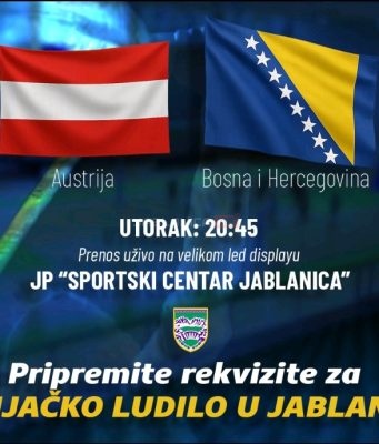 Pripremite rekvizite za navijačko ludilo u Jablanici: Općina organizuje direktan prenos utakmice na velikom Led displayu