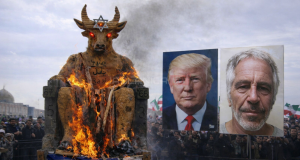 Narod Irana poslao snažnu poruku o tome šta misle o Izraelu i Americi: Zapalili figuru ‘Baala’ i slike Trumpa i Epsteina(VIDEO)