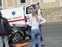 Teška saobraćajna nesreća u Konjicu: Jedna osoba zadobila teške povrede(FOTO)