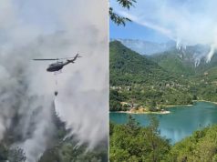 Teška borba s vatrom iznad Jablanice: Požar na Pisviru gase vatrogasci, angažovan i helikopter Oružanih snaga BiH(FOTO)
