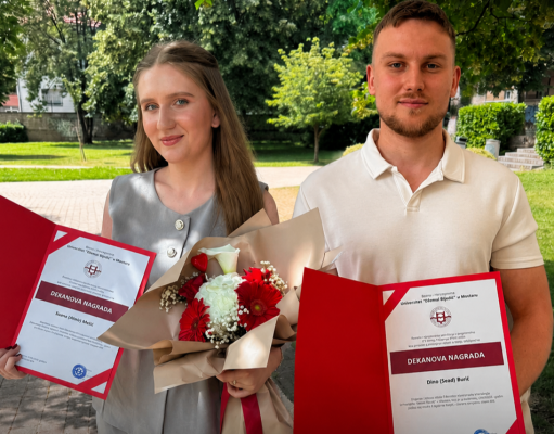 Suana Mešić i Dino Burić – ponos Jablanice: Dekanova nagrada za najbolje studente FIT-a