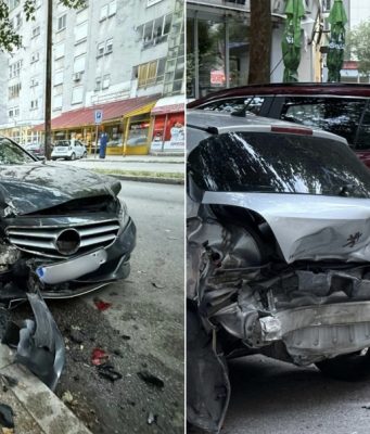 Teška nesreća u Hercegovini: Mercedes udario u niz parkiranih vozila, oštećeno čak sedam automobila (FOTO)