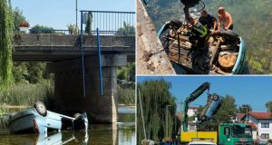 Herojska akcija u Hercegovini: Automobil završio na krovu u rijeci, petorica muškaraca skočila u vodu i spasila mladića(FOTO)