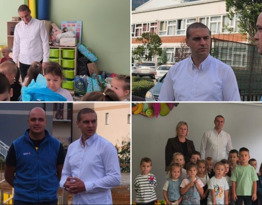 Prvi školski dan u Jablanici: Načelnik Muratović poželio prvačićima sretan početak školovanja i obišao radove na izgradnji novog obdaništa(FOTO)