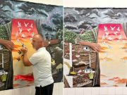Da se Donja Jablanica ne zaboravi: Profesor Vedat Mujak s učenicima u Srednjoj školi Jablanica naslikao veliki mural posvećen žrtvama poplava(FOTO)